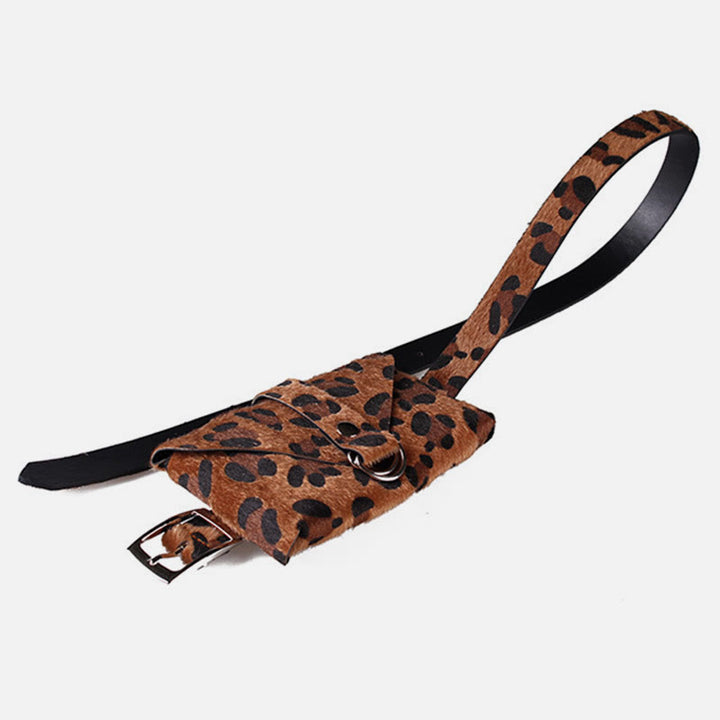 Leopardenmuster-Hüfttasche für Damen, Gürteltasche aus künstlichem Pferdehaar