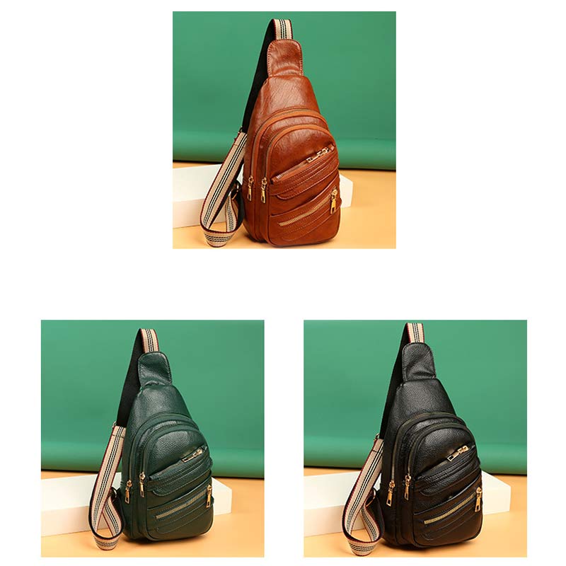 Sling Crossbody Rucksack Weiche Leder Schultertasche mit verstellbarem Riemen