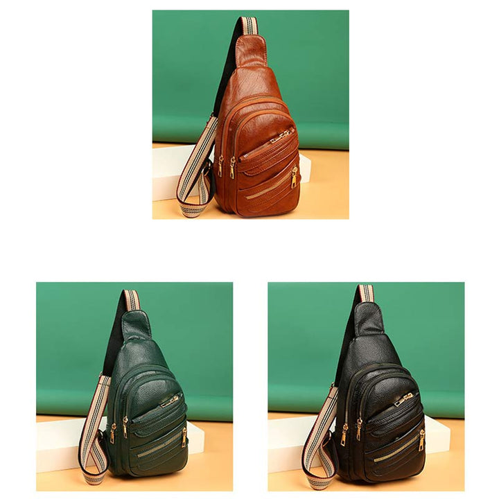 Sling Crossbody Rucksack Weiche Leder Schultertasche mit verstellbarem Riemen