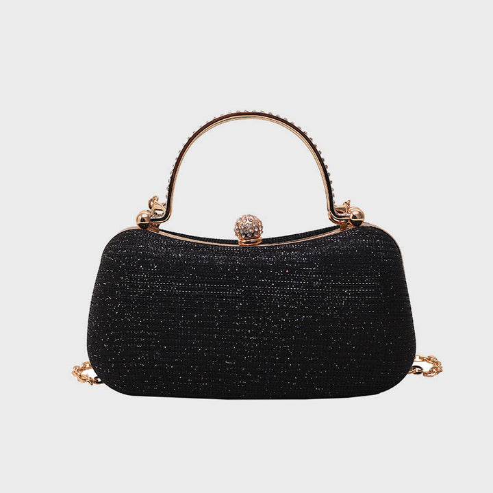Abendtasche für Damen, funkelnde, tragbare Umhängetasche mit Strasssteinen und Kette