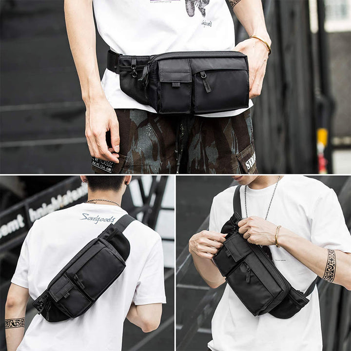 Gürteltasche für Herren, einfarbig, Oxford-Umhängetasche