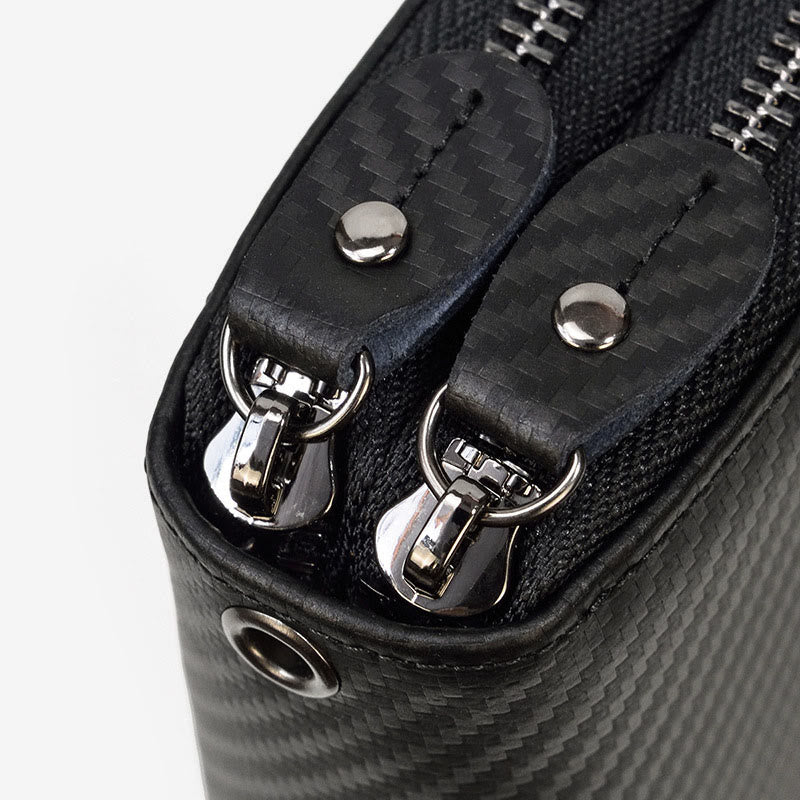 Lange Geldbörse für Herren aus echtem Leder, Retro, lässige Clutch