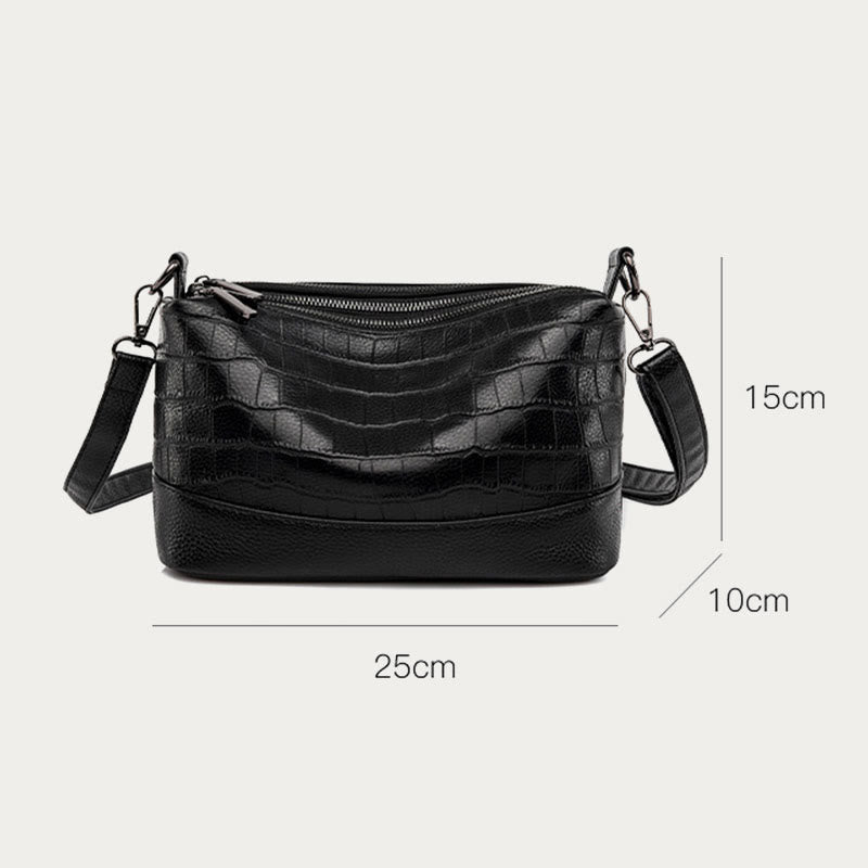 Einfache Umhängetasche für Damen mit Krokodildruck, Retro-Tagestasche