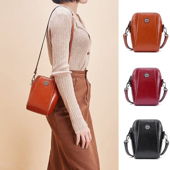 Weiche Leder-Telefontasche für Damen Crossbody Mini Bag