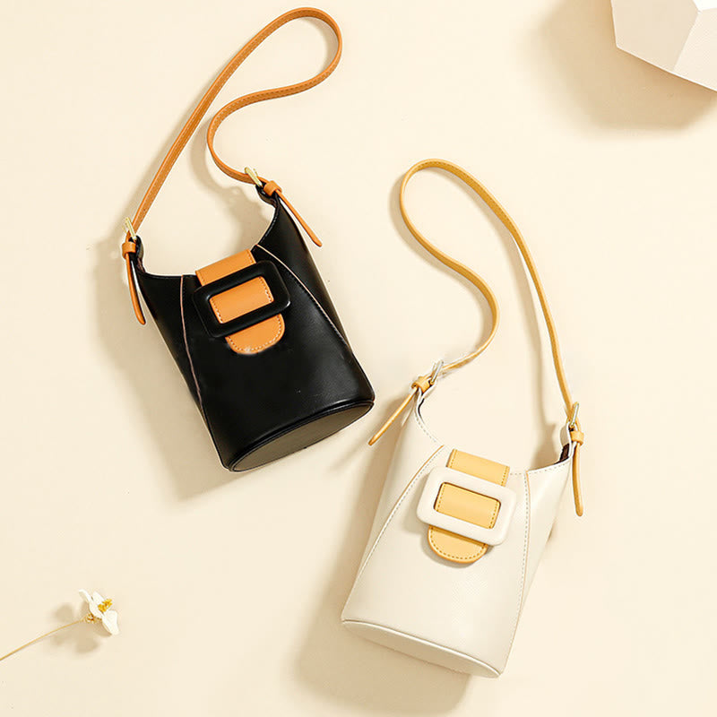 Umhängetasche für Damen, zum Einkaufen, minimalistische Eimer-Mini-Telefontasche