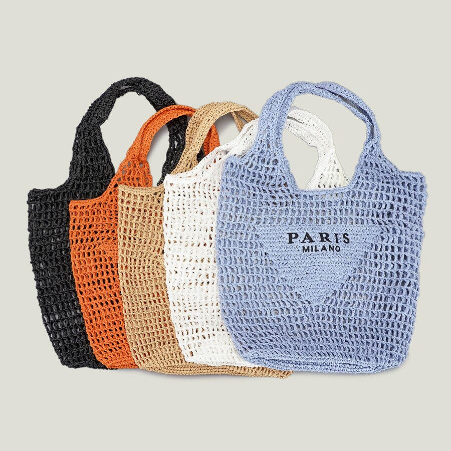 Strandtasche für Damen, gestrickte Retro-Handtasche mit ausgehöhlter Öffnung - image 29