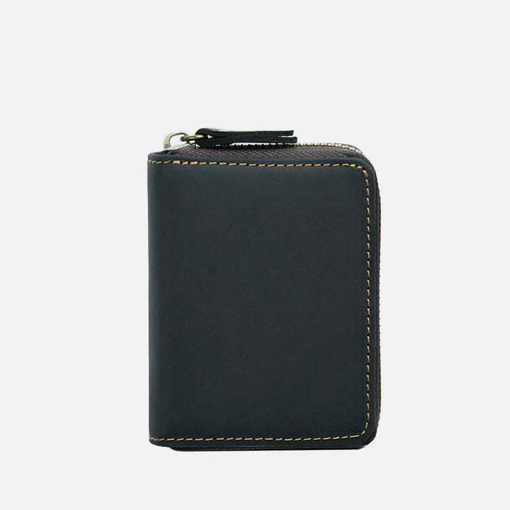 Retro Kurze Brieftasche Aus Echtem Leder Mehrere Slots Orgel