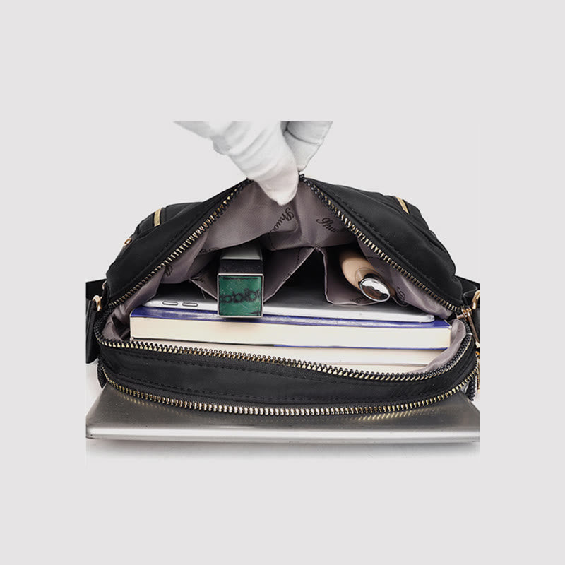 Umhängetasche für Damen, einfache, helle Farbe, wasserdichte Nylontasche