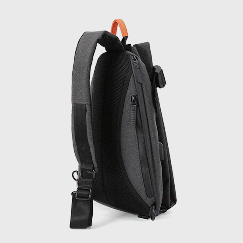 Schultertasche für Herren, lässig, multifunktional, Brusttasche mit großem Fassungsvermögen