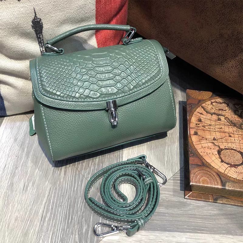 Minimalistische Umhängetasche für Damen, echtes Leder, kleine Schultertasche
