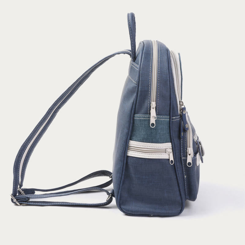 Schultertasche mit Reißverschluss für Damen, Retro, schlichter multifunktionaler Rucksack
