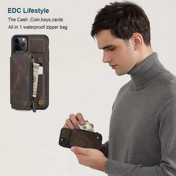 2 IN 1 Anti-Diebstahl RFID Telefon Tasche Brieftasche Smartphone Fall Kompatibel mit iPhone