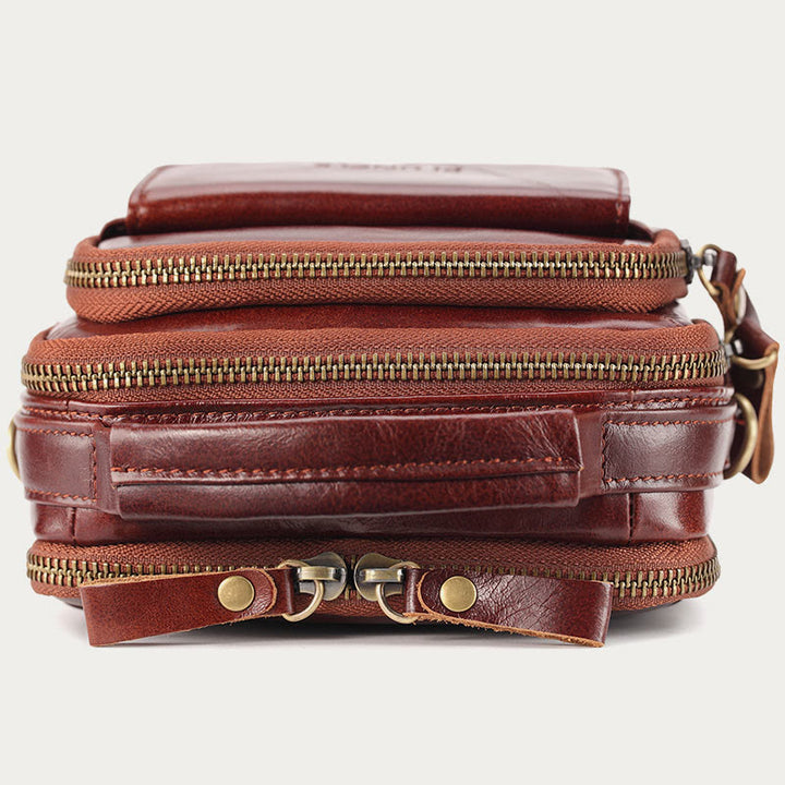 Messenger Bag für Herren, Business, kleine tragbare Umhängetasche aus Leder