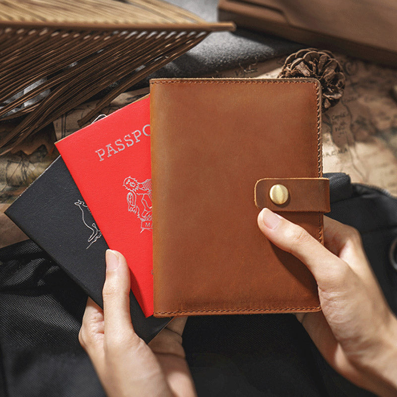 Reisepasshülle aus echtem Leder mit mehreren Kartenfächern