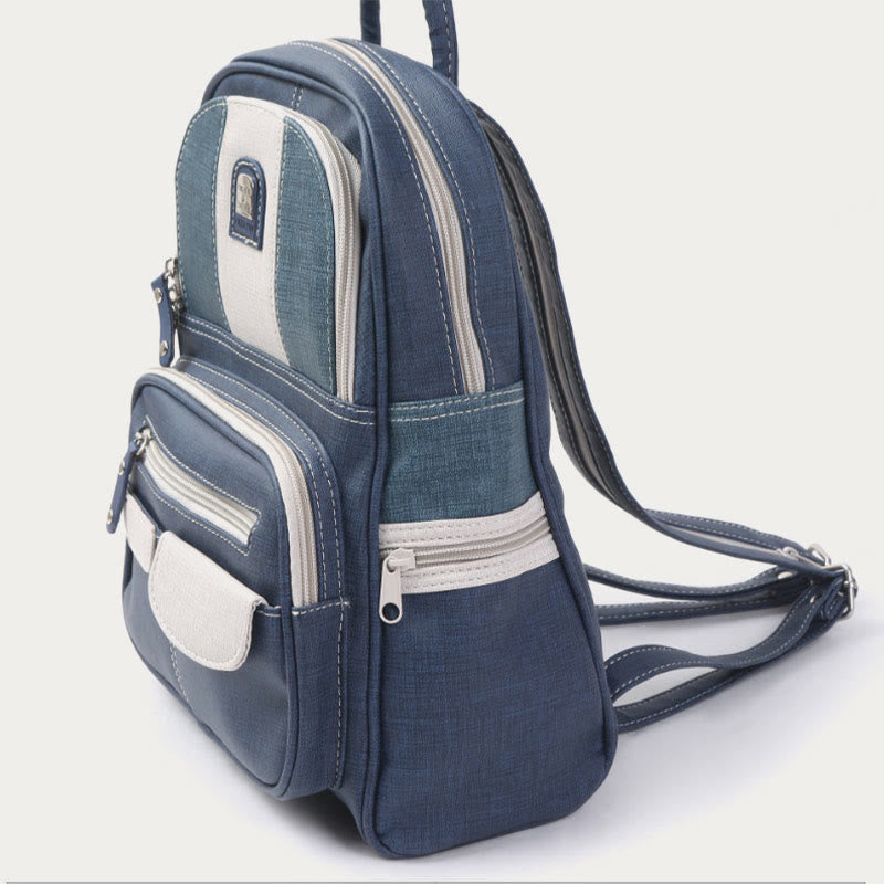 Schultertasche mit Reißverschluss für Damen, Retro, schlichter multifunktionaler Rucksack