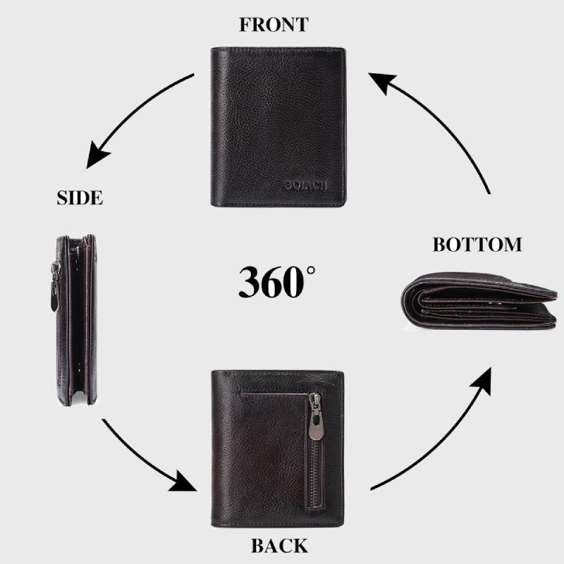 Herren Vertikale Brieftasche RFID Blocking Bifold Leder Sanfte Geldbörse