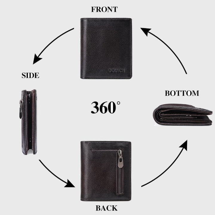 Herren Vertikale Brieftasche RFID Blocking Bifold Leder Sanfte Geldbörse