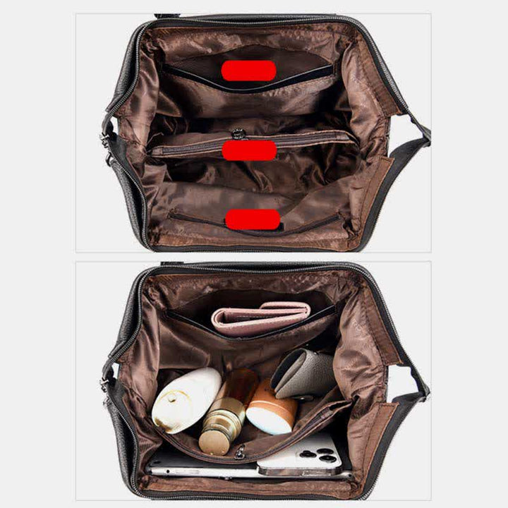 Umhängetasche für Damen, veganes Leder, Tragetasche mit Reißverschluss