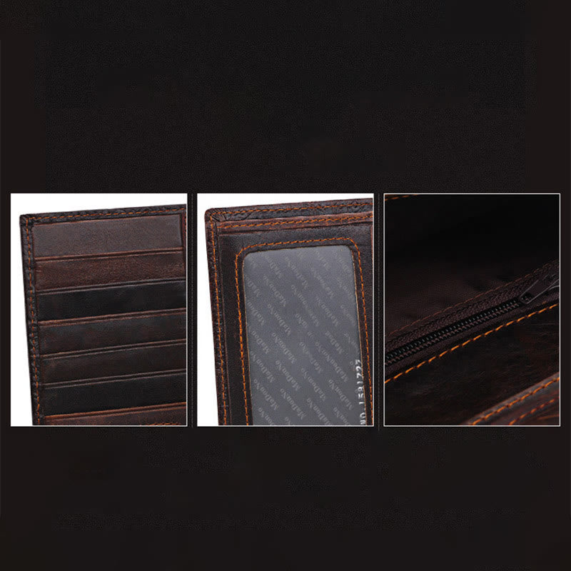 Echtes Leder Krokodil Gravur Brieftasche Retro Bifold Brieftasche