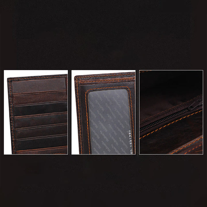 Echtes Leder Krokodil Gravur Brieftasche Retro Bifold Brieftasche
