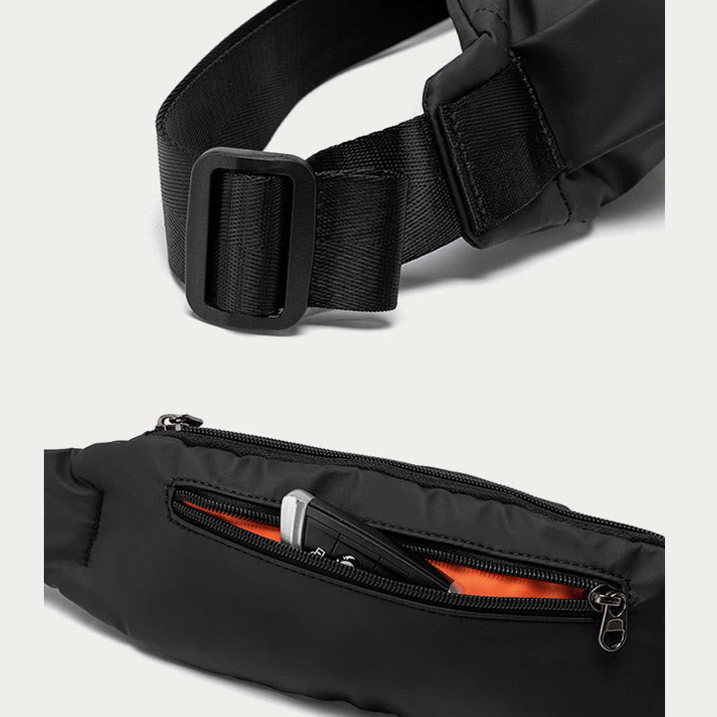Schultertasche für Herren, schmale, leichte Brusttasche aus Oxford-Gewebe für Mobiltelefone