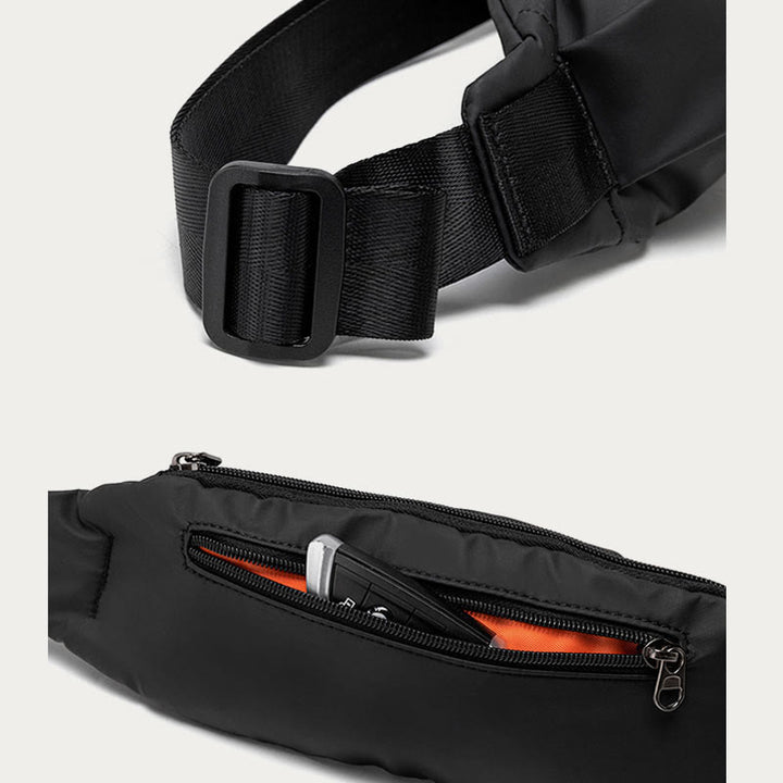 Schultertasche für Herren, schmale, leichte Brusttasche aus Oxford-Gewebe für Mobiltelefone