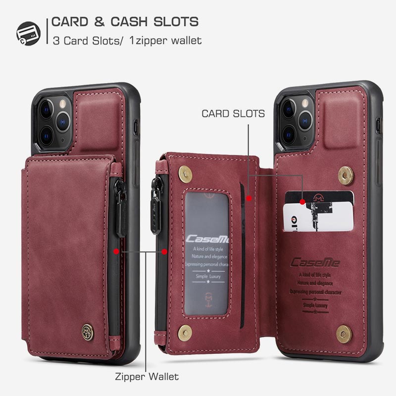 2 IN 1 Anti-Diebstahl RFID Telefon Tasche Brieftasche Smartphone Fall Kompatibel mit iPhone