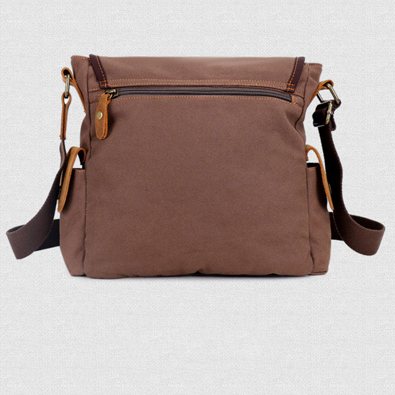 Vintage Messenger Bag aus Canvas mit großem Fassungsvermögen 
