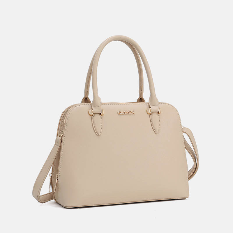 Solide Multi-Carry-Handtasche mit Muschel-Print