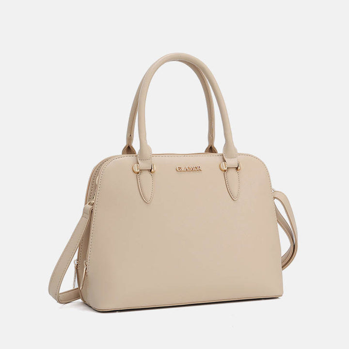 Solide Multi-Carry-Handtasche mit Muschel-Print