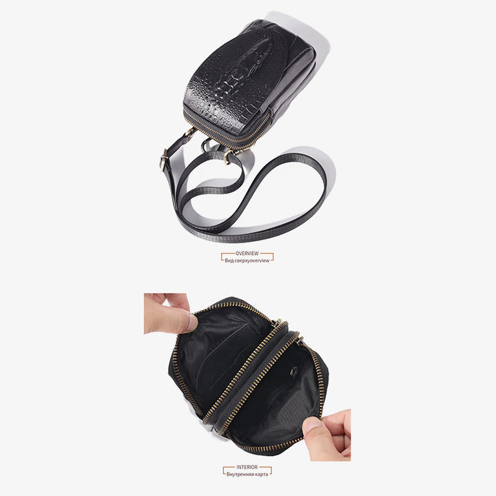 Handytasche aus Leder für Herren, langlebig, multifunktional, zum Tragen auf dem Gürtel, Hüfttasche