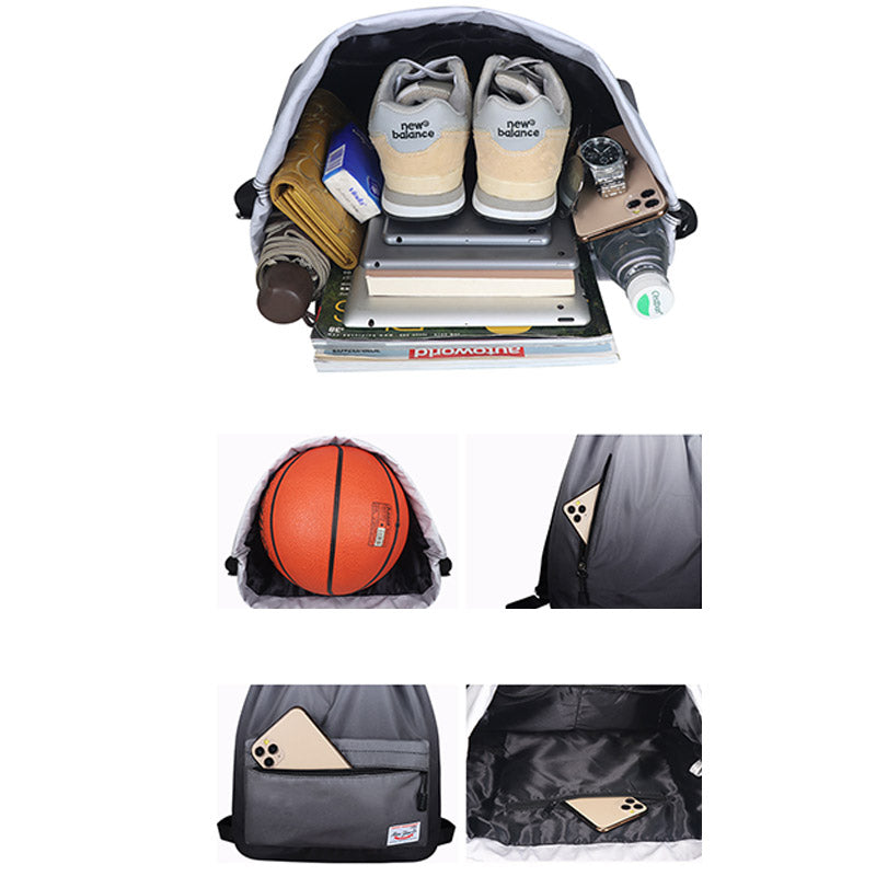 Wasserdichter Nylon-Rucksack mit großer Kapazität und Kordelzug für Sport, Schwimmen, Yoga