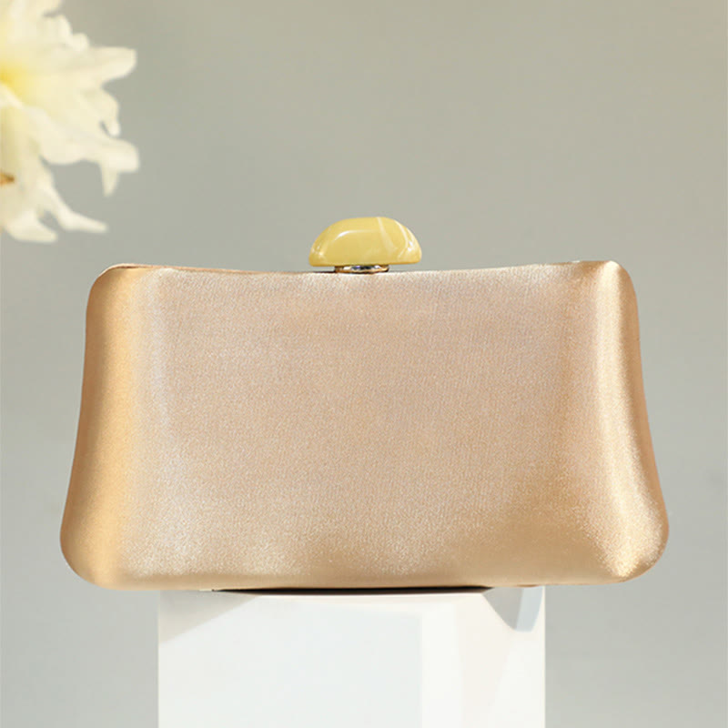 Abendtasche für Damen, schlichte, quadratische Clutch mit einfarbigem Verschluss
