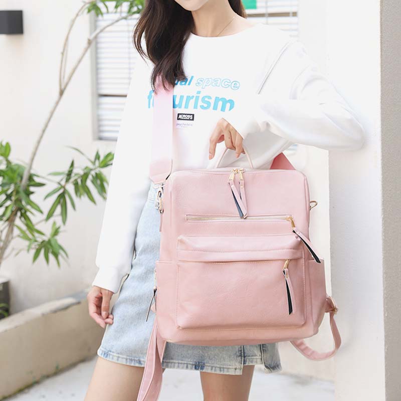 Eleganter Rucksack im College-Stil mit großem Fassungsvermögen und vielen Tragemöglichkeiten