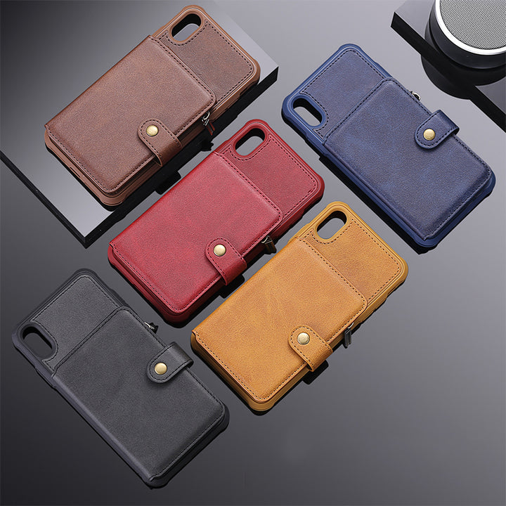 Leder-Brieftaschenhülle mit mehreren Steckplätzen für iPhone Samsung