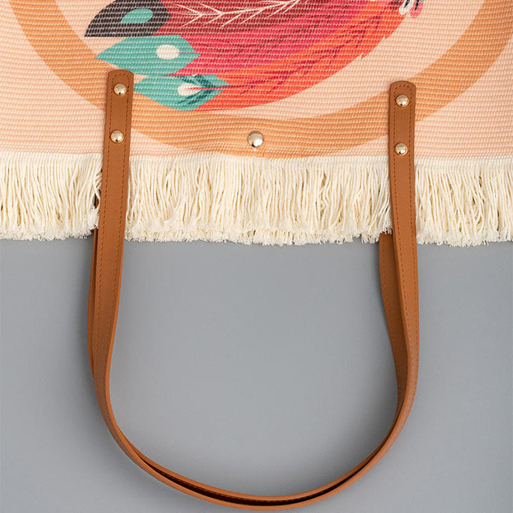 Tote für Damen im Bohemian-Stil mit Quaste, große Umhängetasche