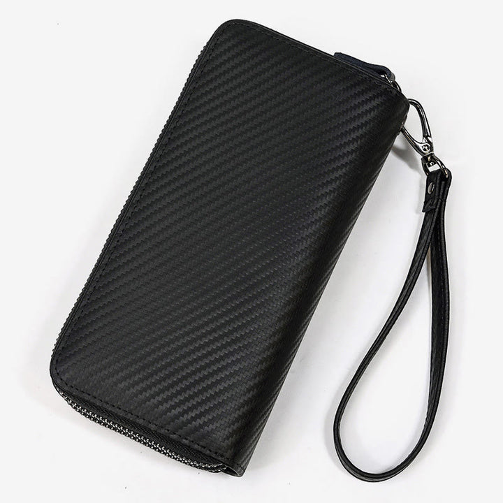 Lange Geldbörse für Herren aus echtem Leder, Retro, lässige Clutch