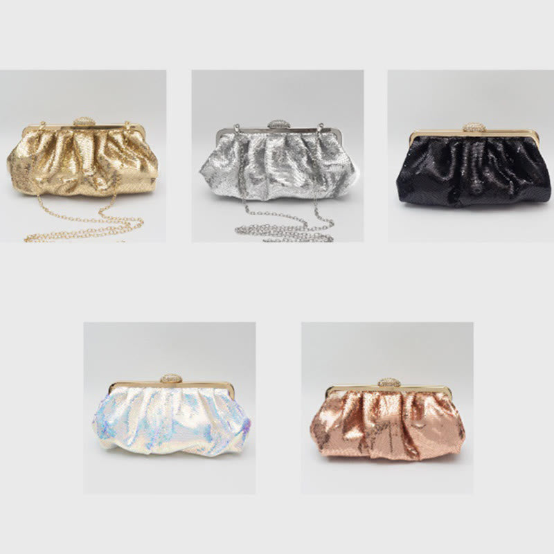 Abendtasche für Damen, mehrfarbige Party-Clutch mit Perlen, Pailletten und Diamanten