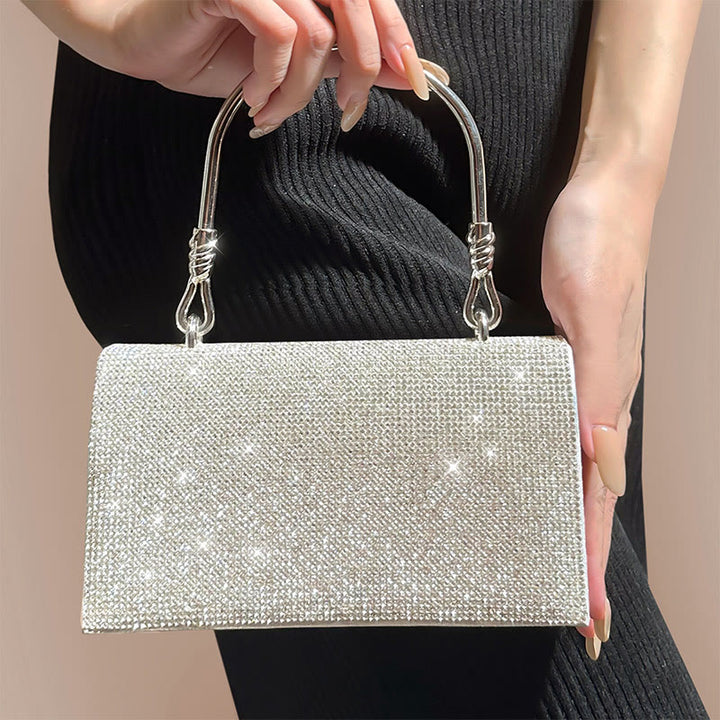 Abendtasche für Damen Glitzer Diamant Leder Leichte Handgelenktasche