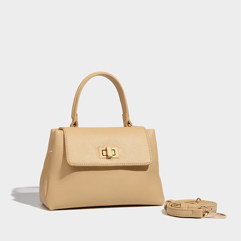 Top-Griff-Tasche für Damen, schlichte Vintage-Umhängetasche aus weichem Leder
