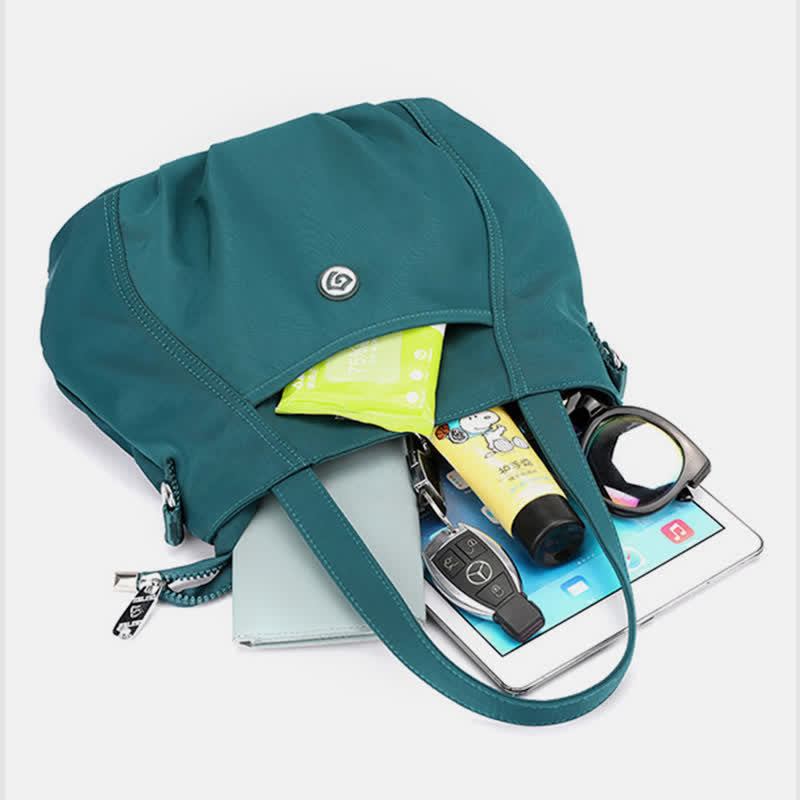 Leichte Umhängetasche aus Nylon mit mehreren Taschen und Reißverschlusstasche für Damen