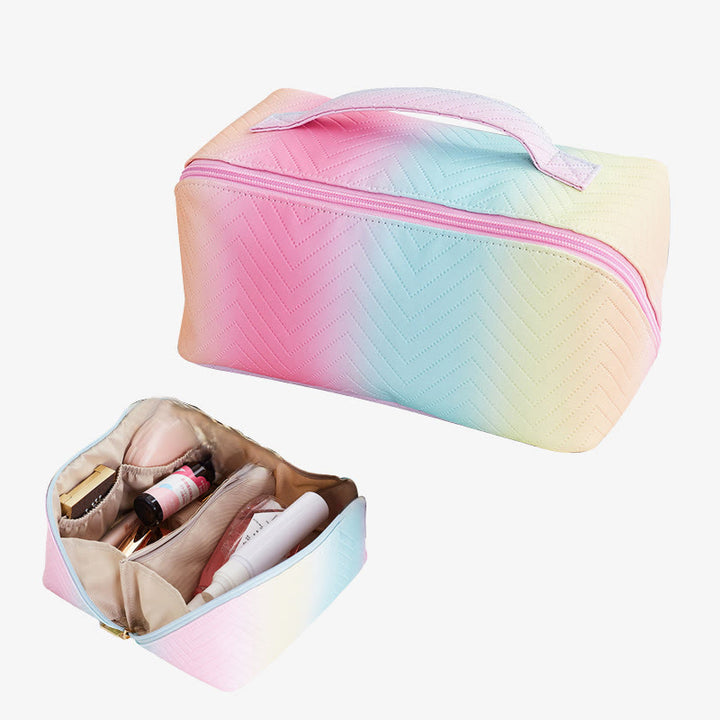 Kosmetiktasche für Damen, Reise-Make-up-Tasche mit Farbverlauf