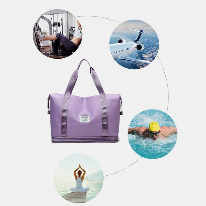 Super große Kapazität, leistungsstarke, erweiterbare Reisehandtasche, Erweiterung zwei Schichten