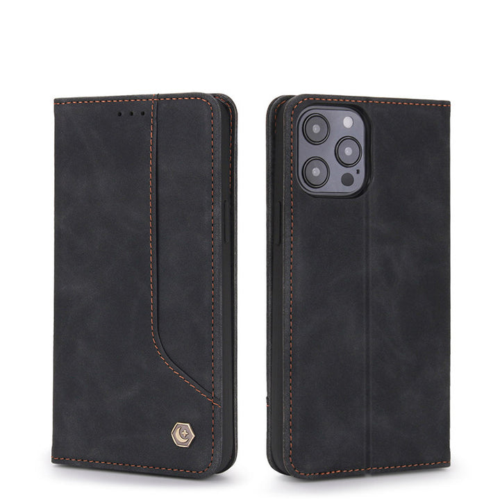 iPhone 13 Pro Max Leder Wallet Case Magnetische Hülle mit Ständer Kartenfach