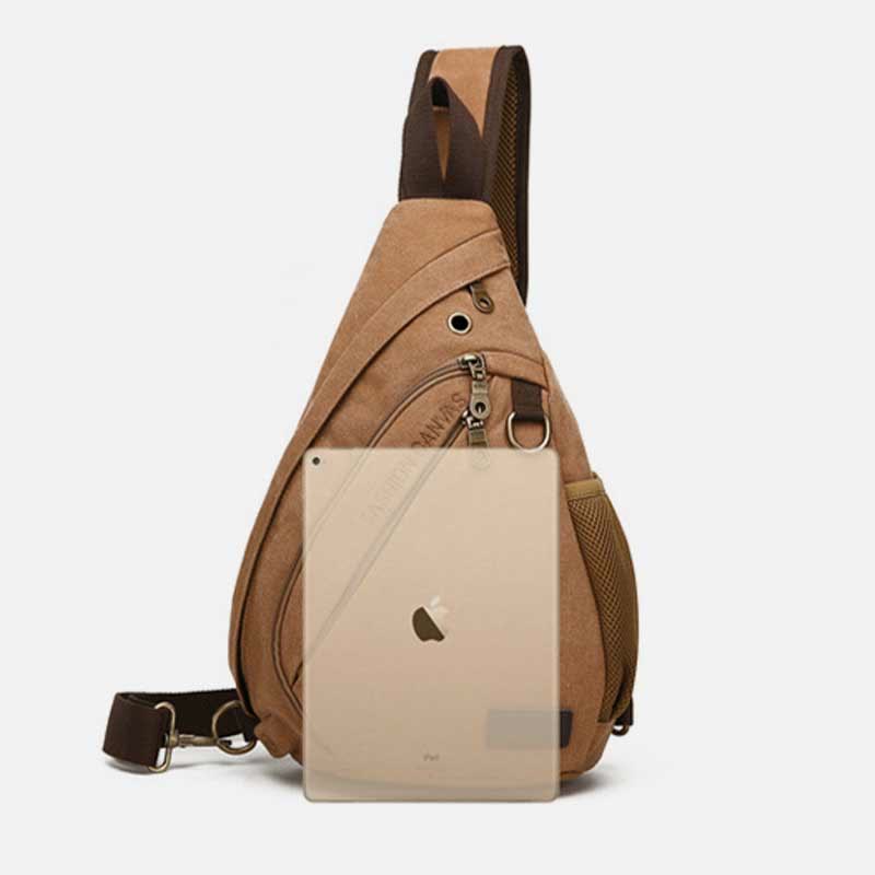 Canvas Brusttasche Herren Minimalistische Reise Große Schultertasche