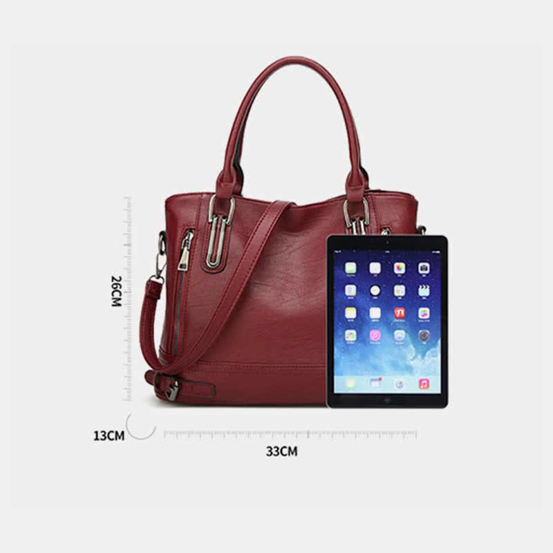 Einkaufstasche aus Kunstleder für Damen, Handtasche, Schultertasche, Umhängetasche