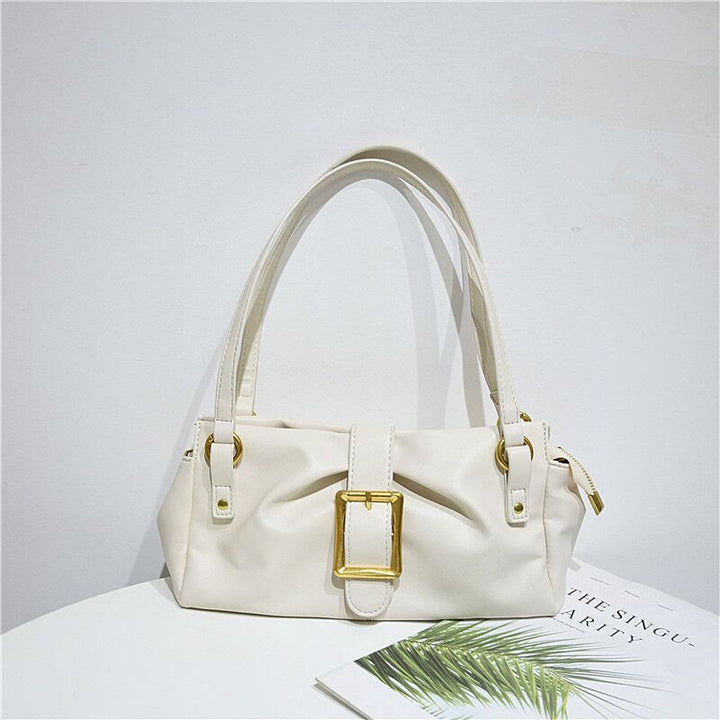Klassische Unterarmtasche im Retro-Stil für Damen, Schultertasche aus echtem Leder