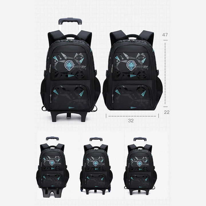 Rolling Wheels Rucksack Multifunktionale Reise-Büchertasche für Teenager Studenten
