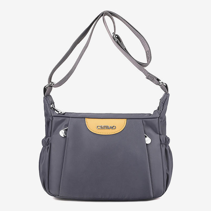 Damen Umhängetasche, minimalistisch, mehrere Taschen, breiter Riemen, Schultertasche