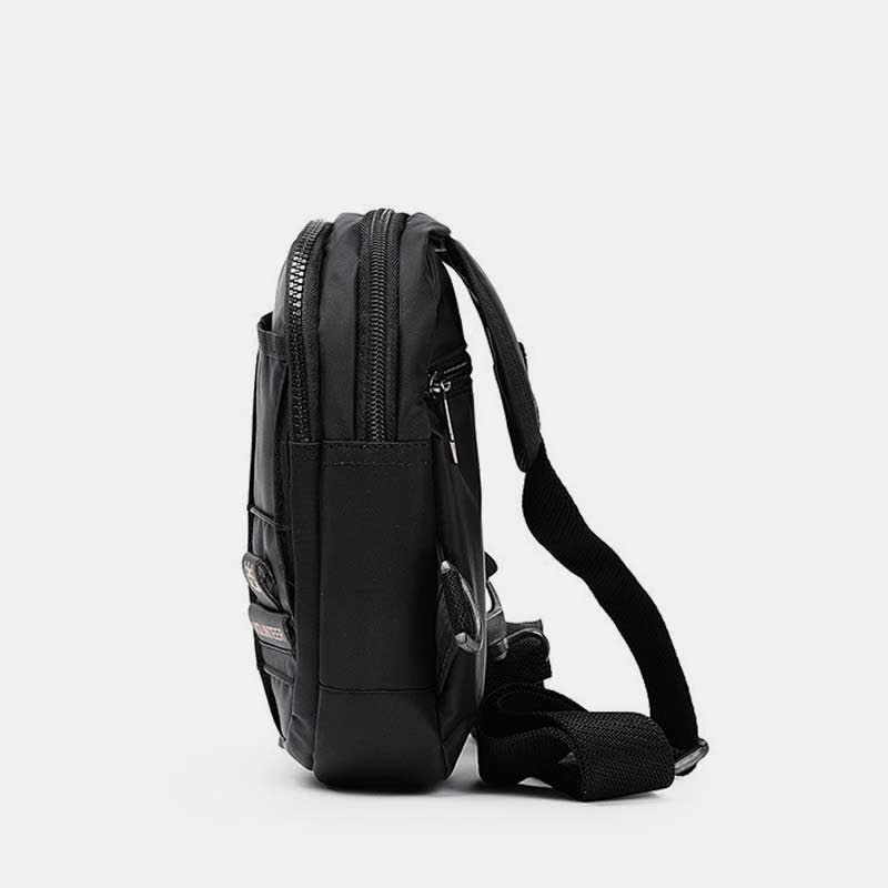 Outdoor-Sport-Sling-Brusttasche aus Segeltuch mit Doppelreißverschluss, für Reisen und Wandern